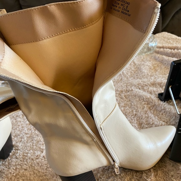 NWT mid calf boots size 6 has1.5 inches heels man made leather - Picture 7 of 11